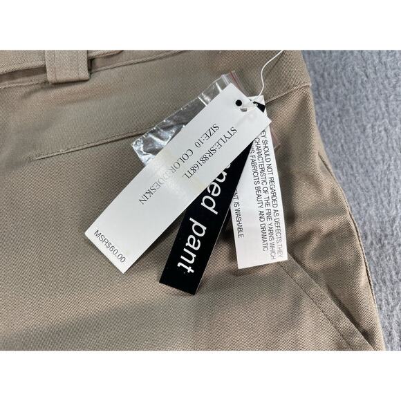 NWT Larry Levine Womens Tan Casual Stretch Cropped Pants Size 10 - Picture 5 of 10